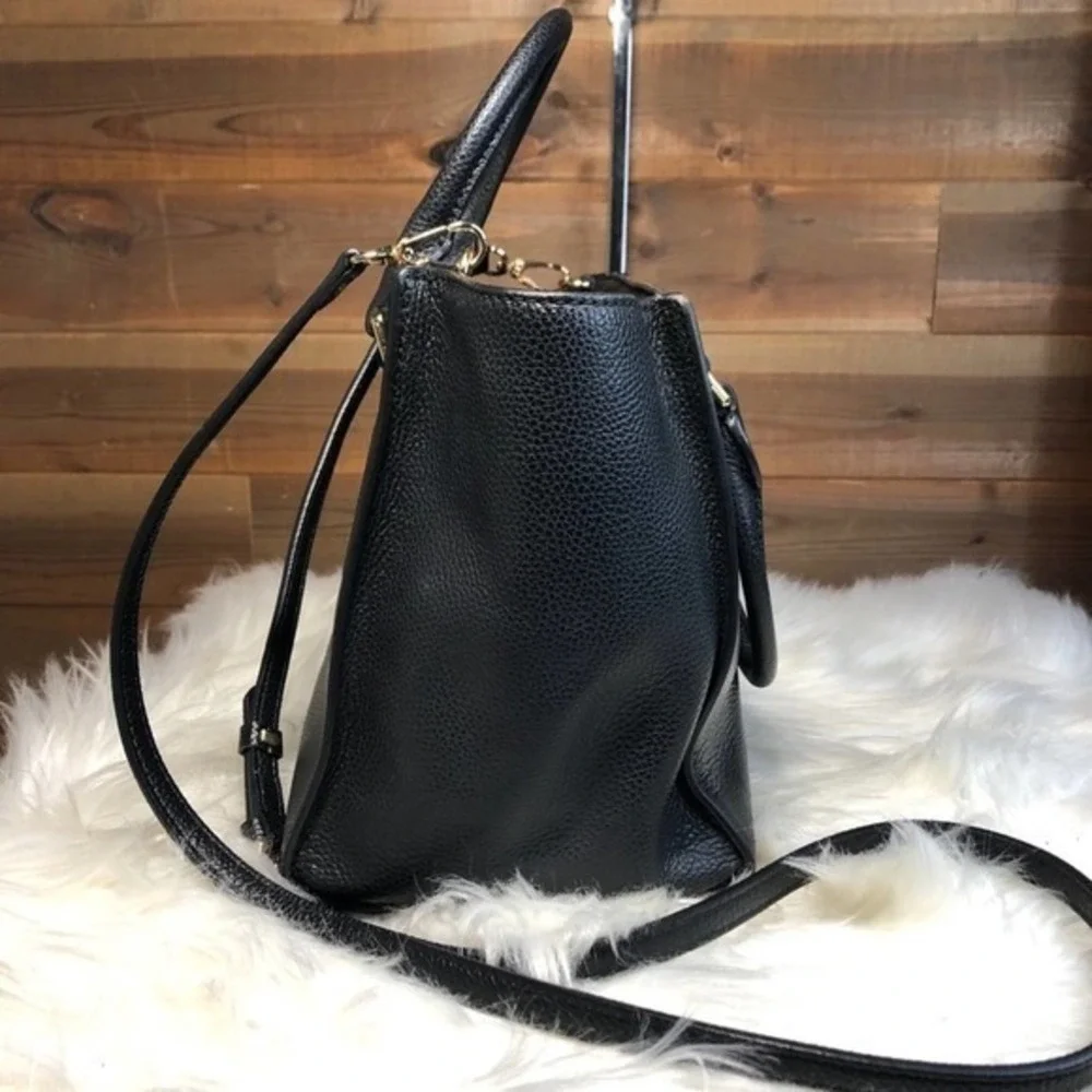 Michael Kors Selby Black Pebbled Leather Satchel